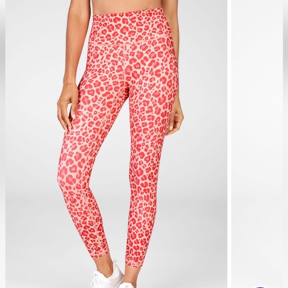 FABLETICS Define PowerHold High-Waisted 7/8 Legging Guava Leo Size XS NEW - Picture 1 of 10
